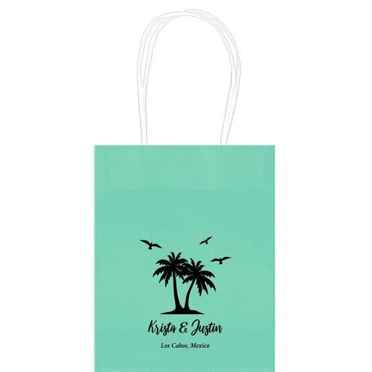 Palm Tree Island Mini Twisted Handled Bags